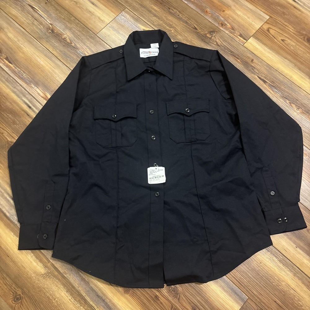 NEW Flying Cross Uniform Shirt Women's L Dark Navy Long Sleeve Tactical Button